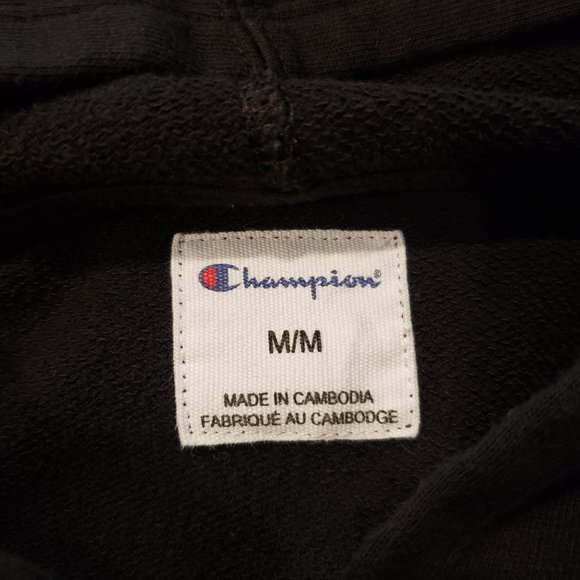 UNISEX - CHAMPION - Hoodie black french terry - TMedium - Picture 6 of 6
